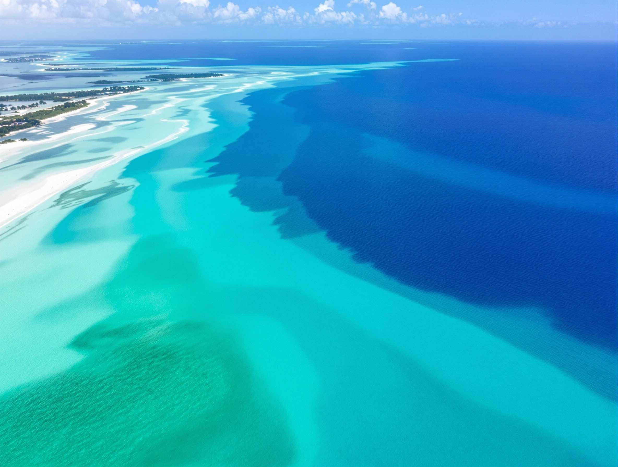 The Sea of Seven Colors around San Andrés from above